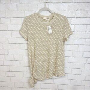 NWT Everleigh oatmeal striped knit top, S (Q11)